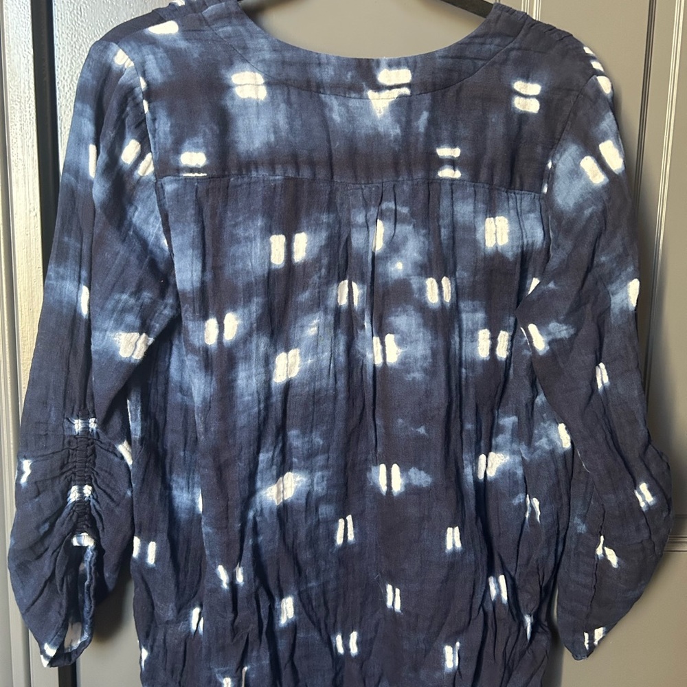 Ivy Jane Navy Tie-Dye Blouse - Picture 3 of 4